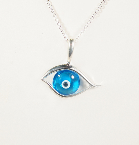 Kabana, Sterling Silver, Glass Eye Pendant